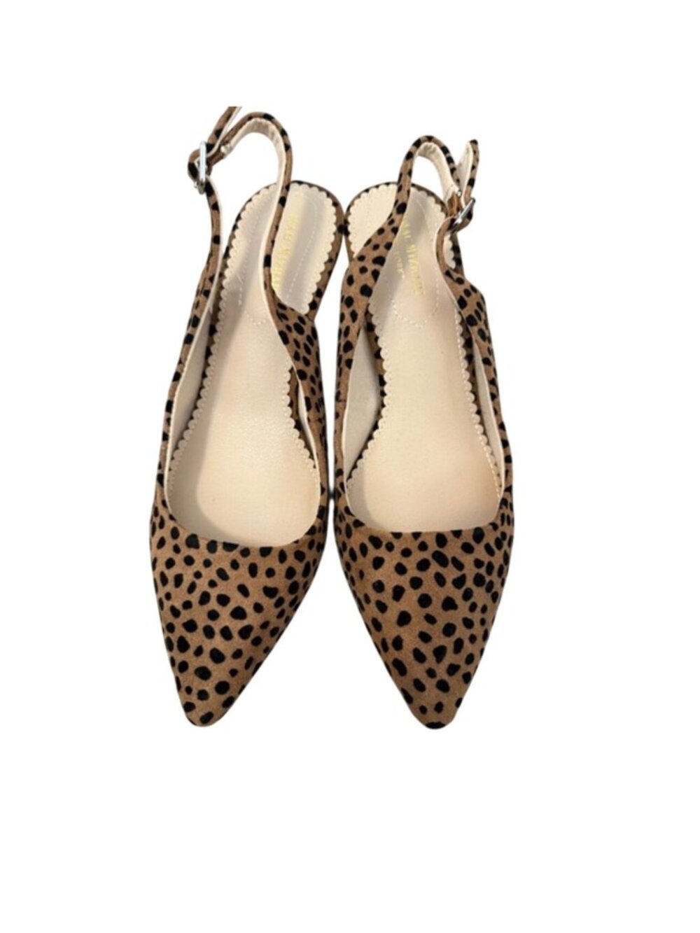 Isaac Mizrahi cheetah print pointed-toe kitten heel slingback pumps size 6